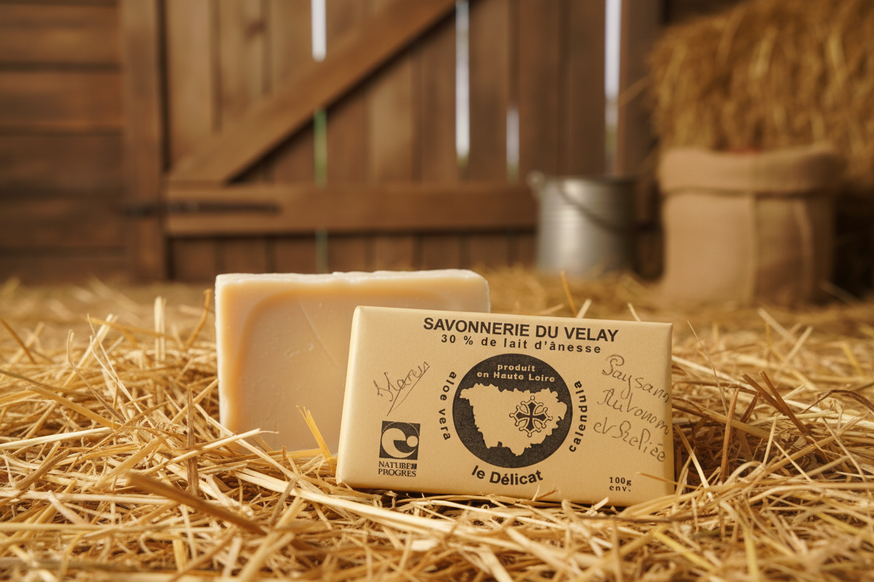 Savon solide au lait d'ânesse "Le Délicat"